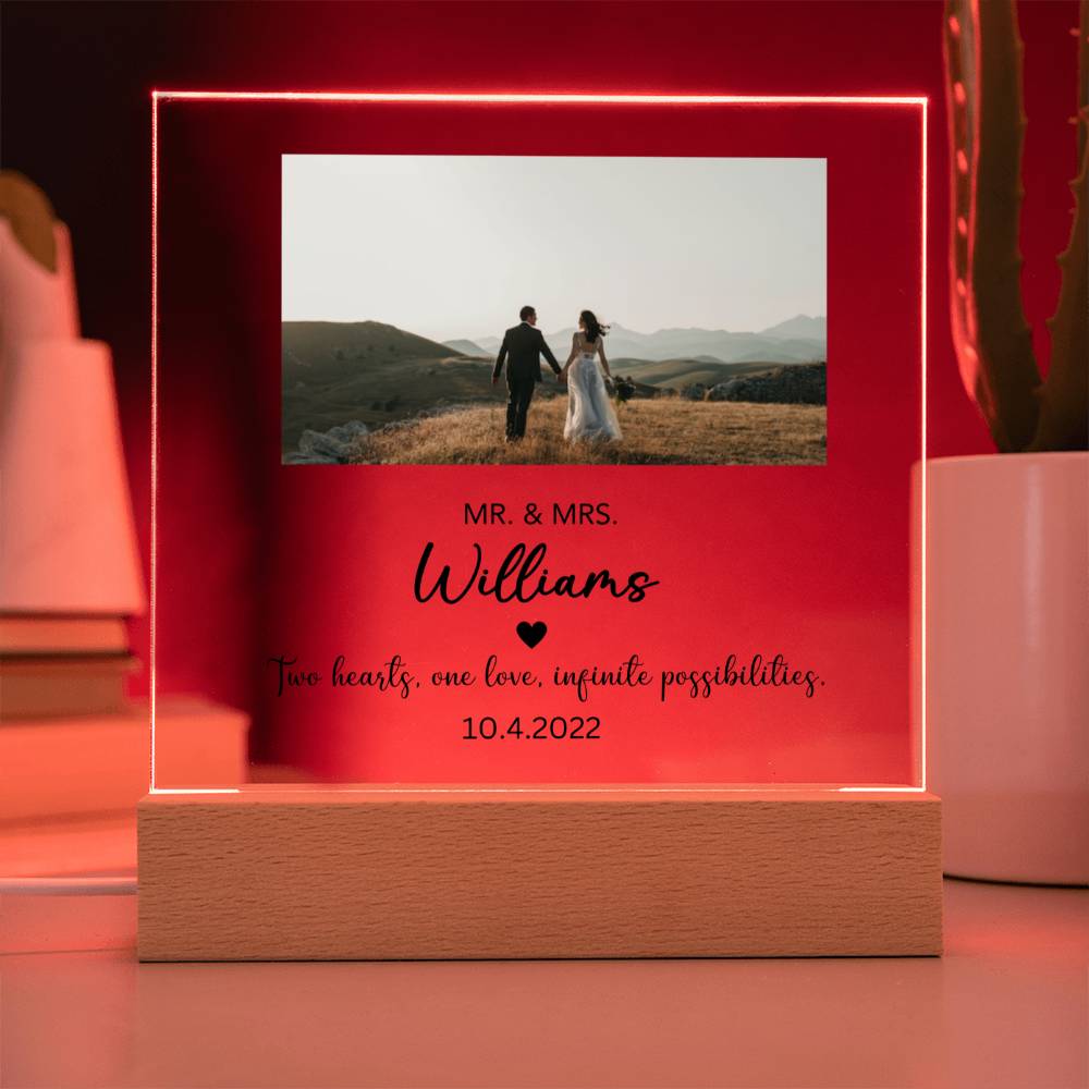 Custom Color changing Engagement Acrylic plaque