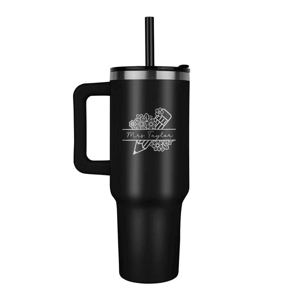 Personalized Teacher 40oz Tumbler with handle
