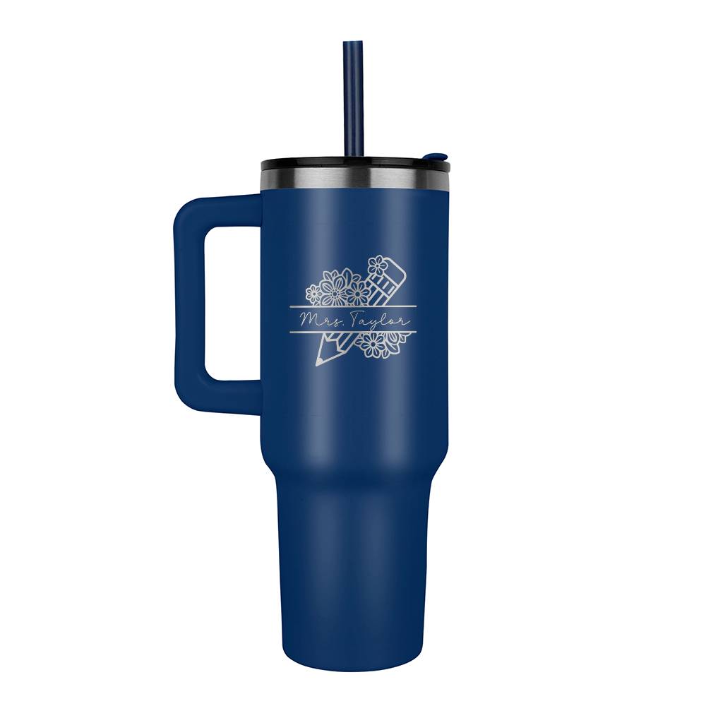 Personalized Teacher 40oz Tumbler with handle