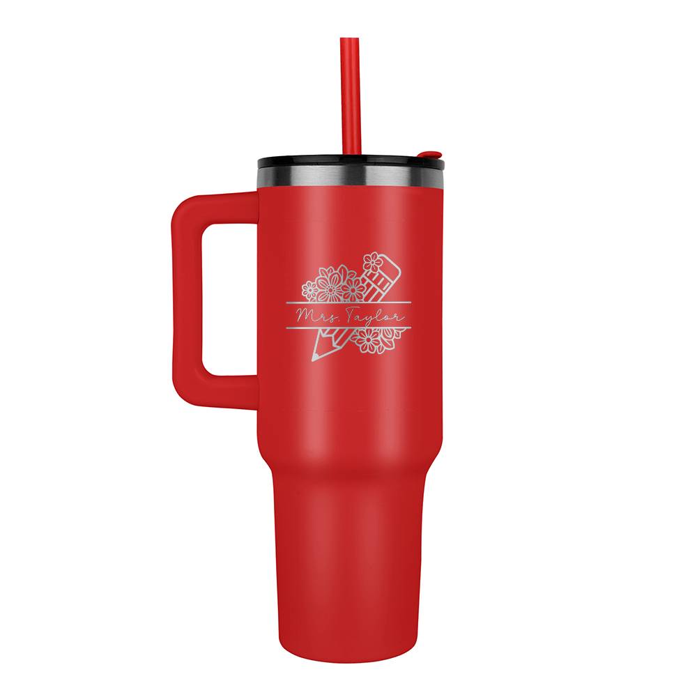 Personalized Teacher 40oz Tumbler with handle