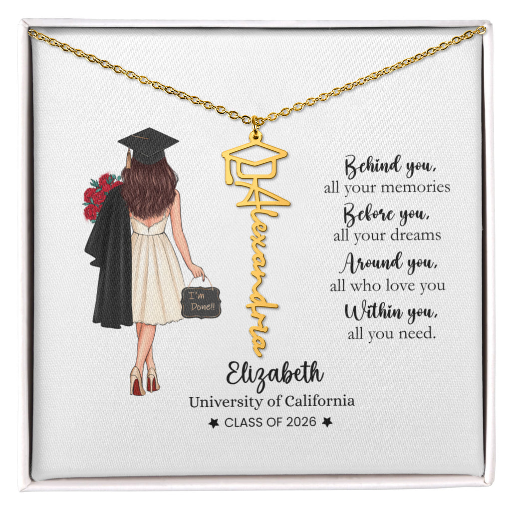 personalized Graduation Necklace | Class of 2026 gift