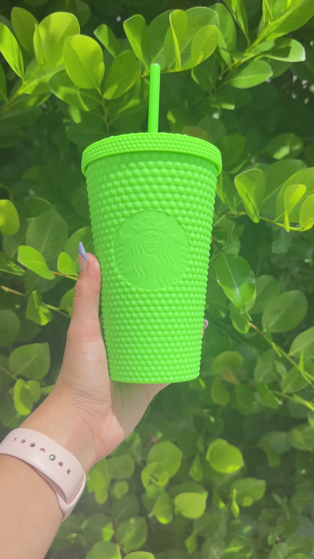 Neon green grande studded tumbler