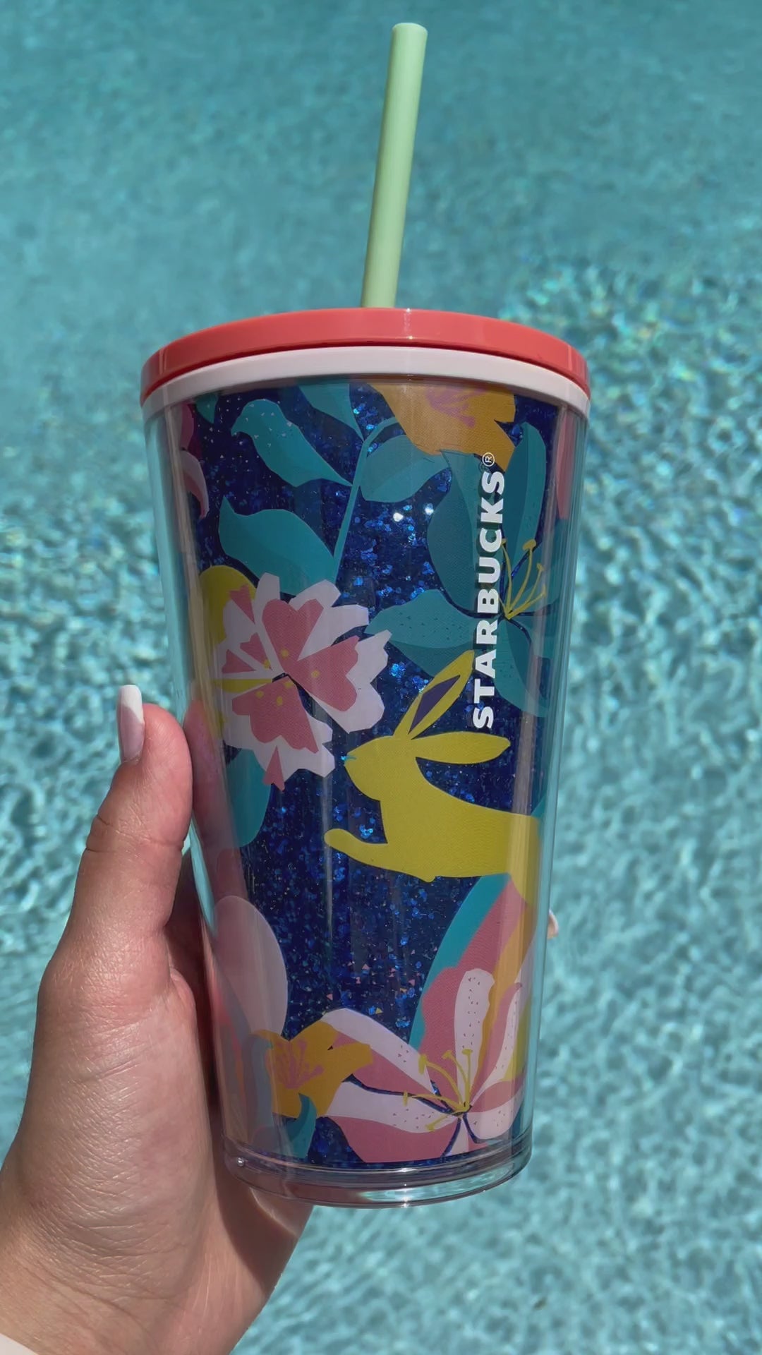 Easter Floral Glitter grande 16 oz Tumbler