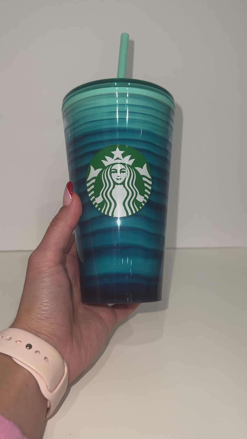 2022 Blue wave ombre 16 oz tumbler