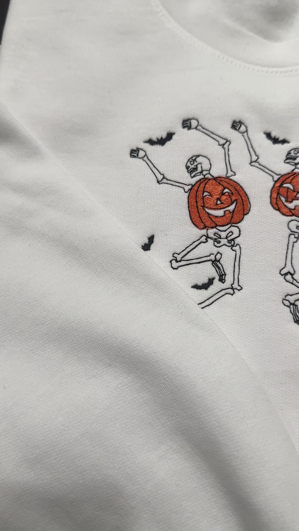 Halloween embroidered Dancing Skeletons Sweatshirt