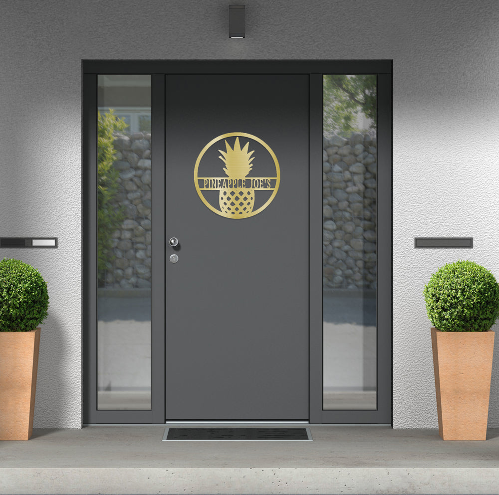 Pineapple Monogram - Steel Sign