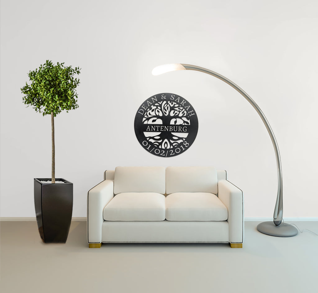 Elaborate Tree Of Life - Family Name, Fully Personalized Custom- Steel Sign