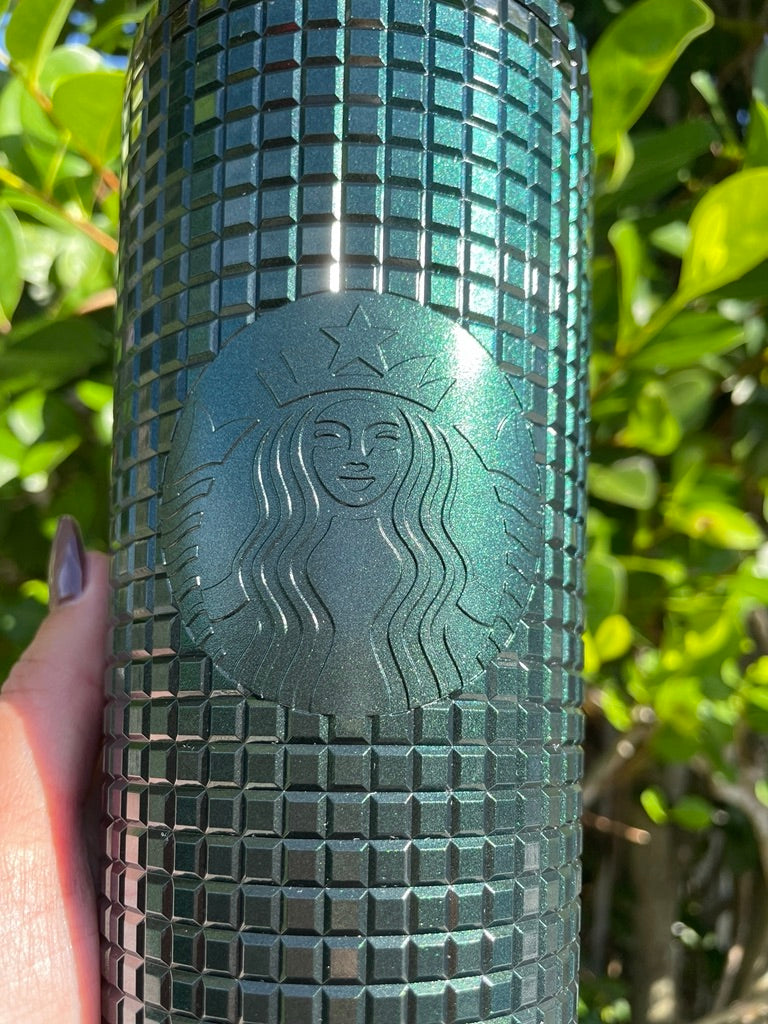 Christmas shimmer Green Grid venti Tumbler