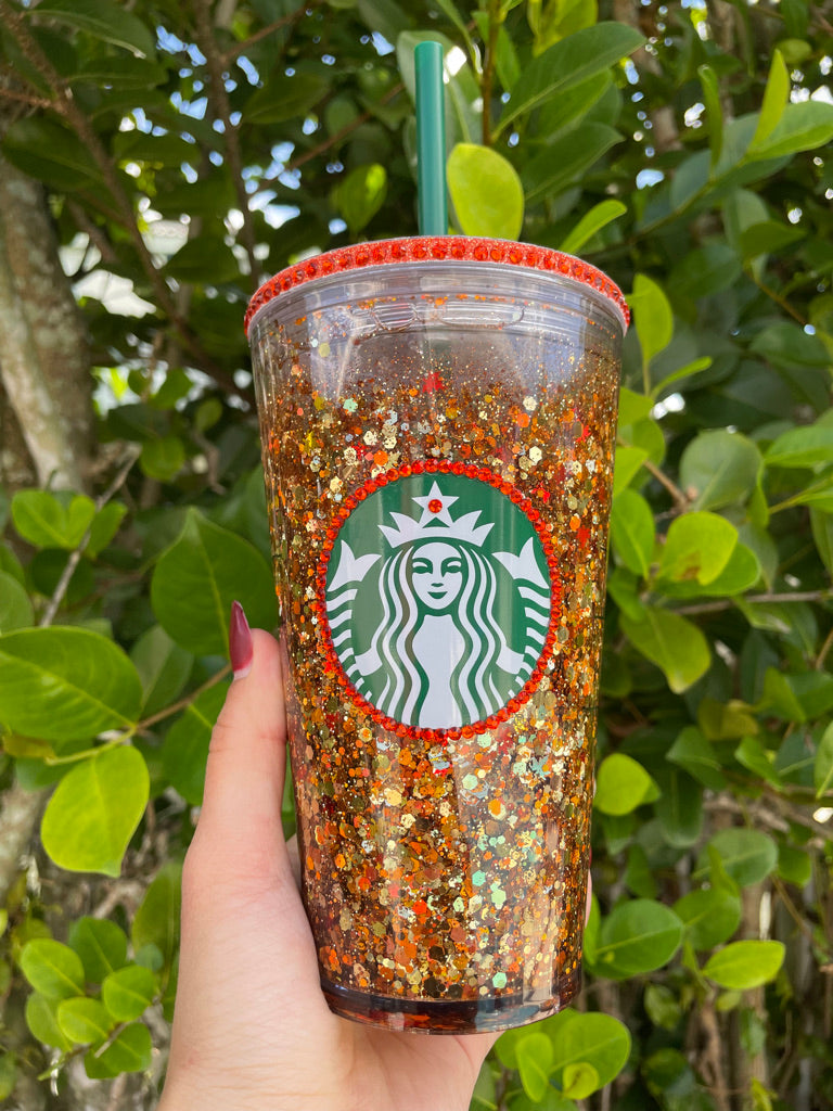 Fall leaves glitter Snow Globe 16 oz Tumbler