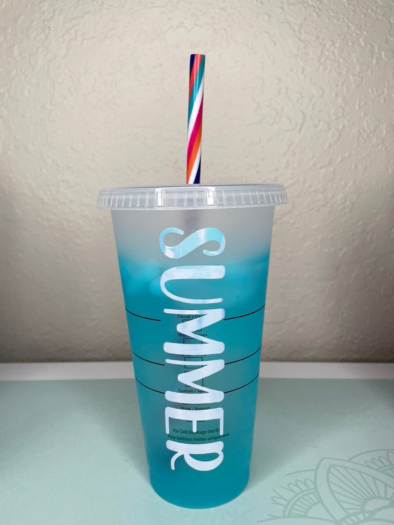 Custom color changing mystery reusable cold cups