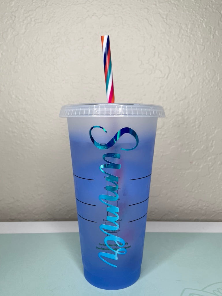 Custom color changing mystery reusable cold cups