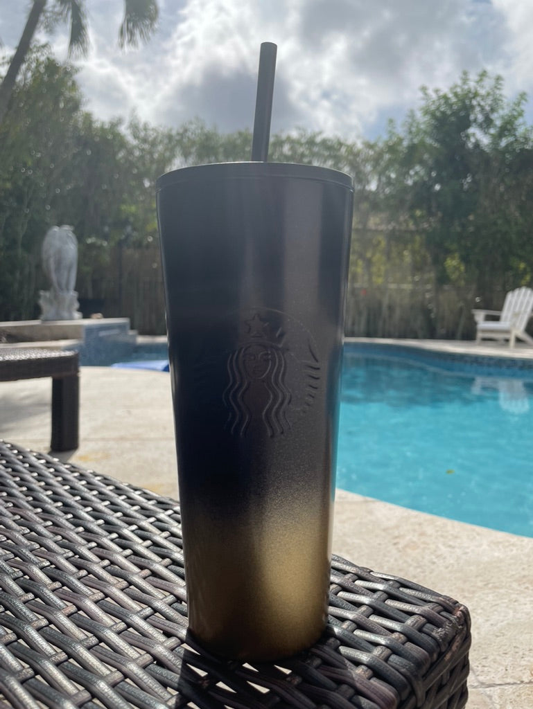 Black and Gold ombre Stainless Venti Tumbler