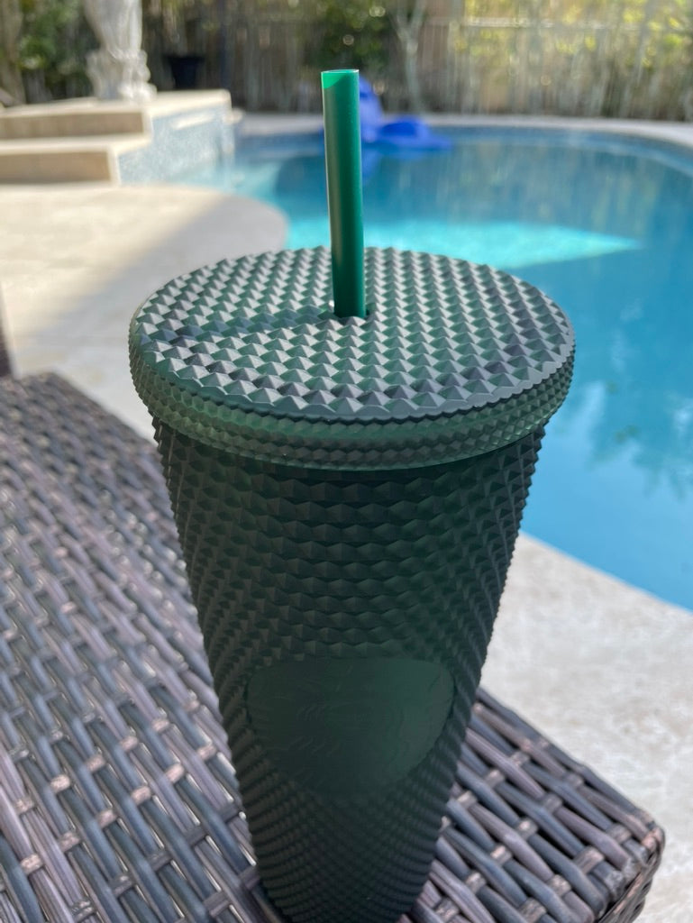 Soft Touch Green  Matte Studded Tumbler