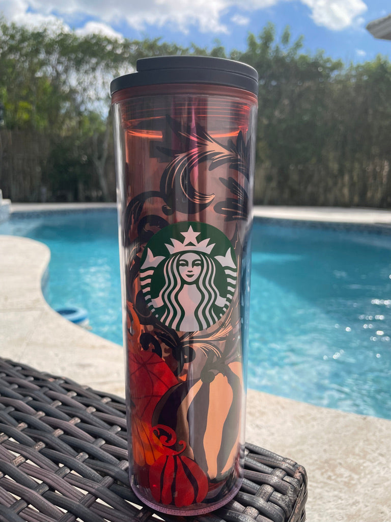 Halloween pumpkin skinny tumbler