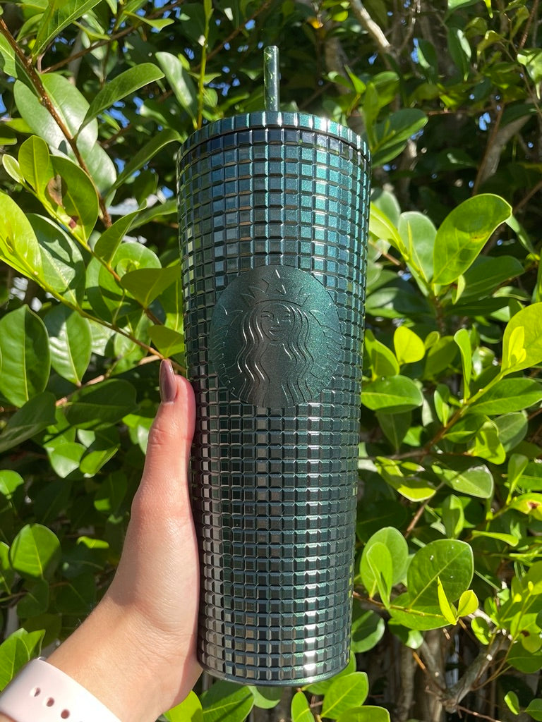 Christmas shimmer Green Grid venti Tumbler
