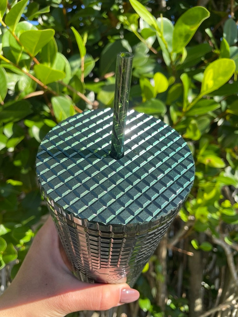 Christmas shimmer Green Grid venti Tumbler