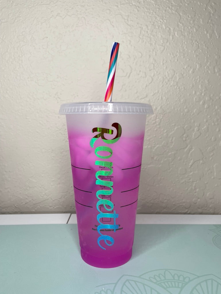 Custom color changing mystery reusable cold cups