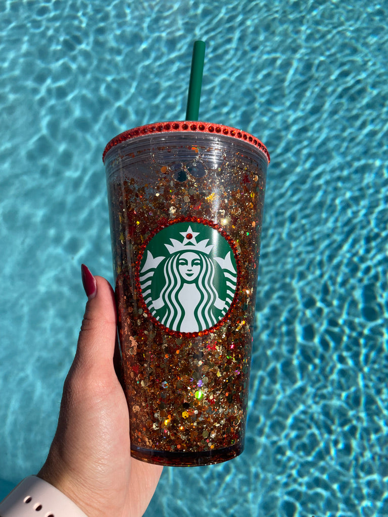 Fall leaves glitter Snow Globe 16 oz Tumbler