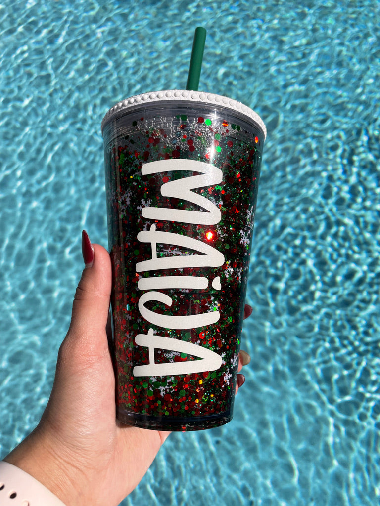 Christmas snowflake glitter Snow Globe grande Tumbler