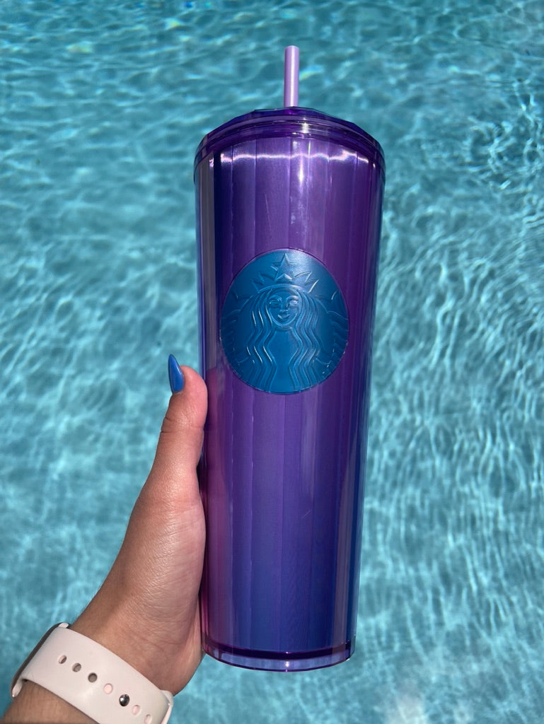 Starbucks 24 oz purple dome kaleidoscope plastic tumbler 
