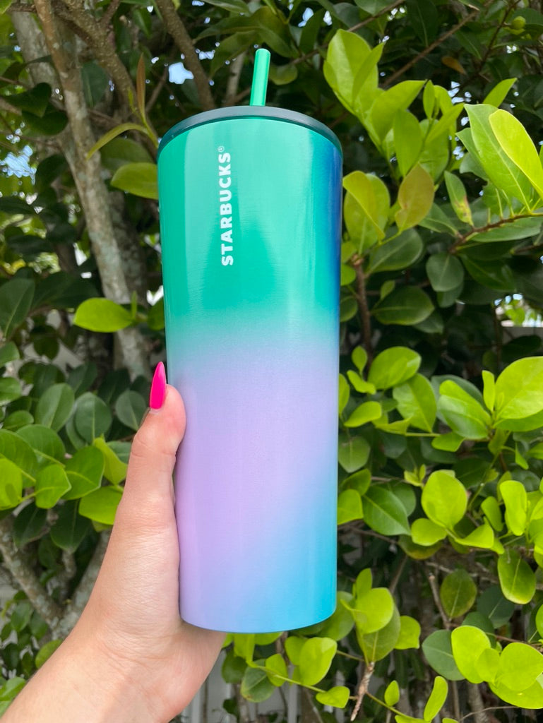 Purple and green ombre stainless Tumbler