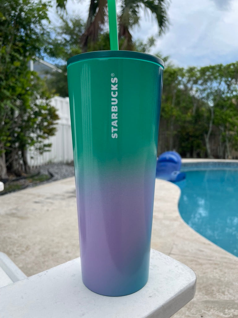 Purple and green ombre stainless Tumbler
