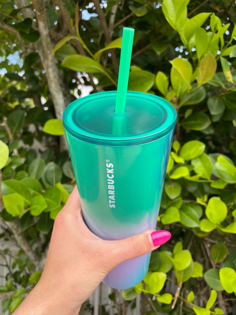 Purple and green ombre stainless Tumbler