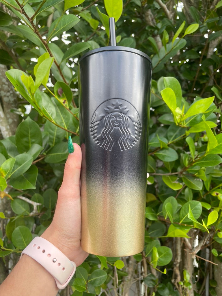 Black and Gold ombre Stainless Venti Tumbler