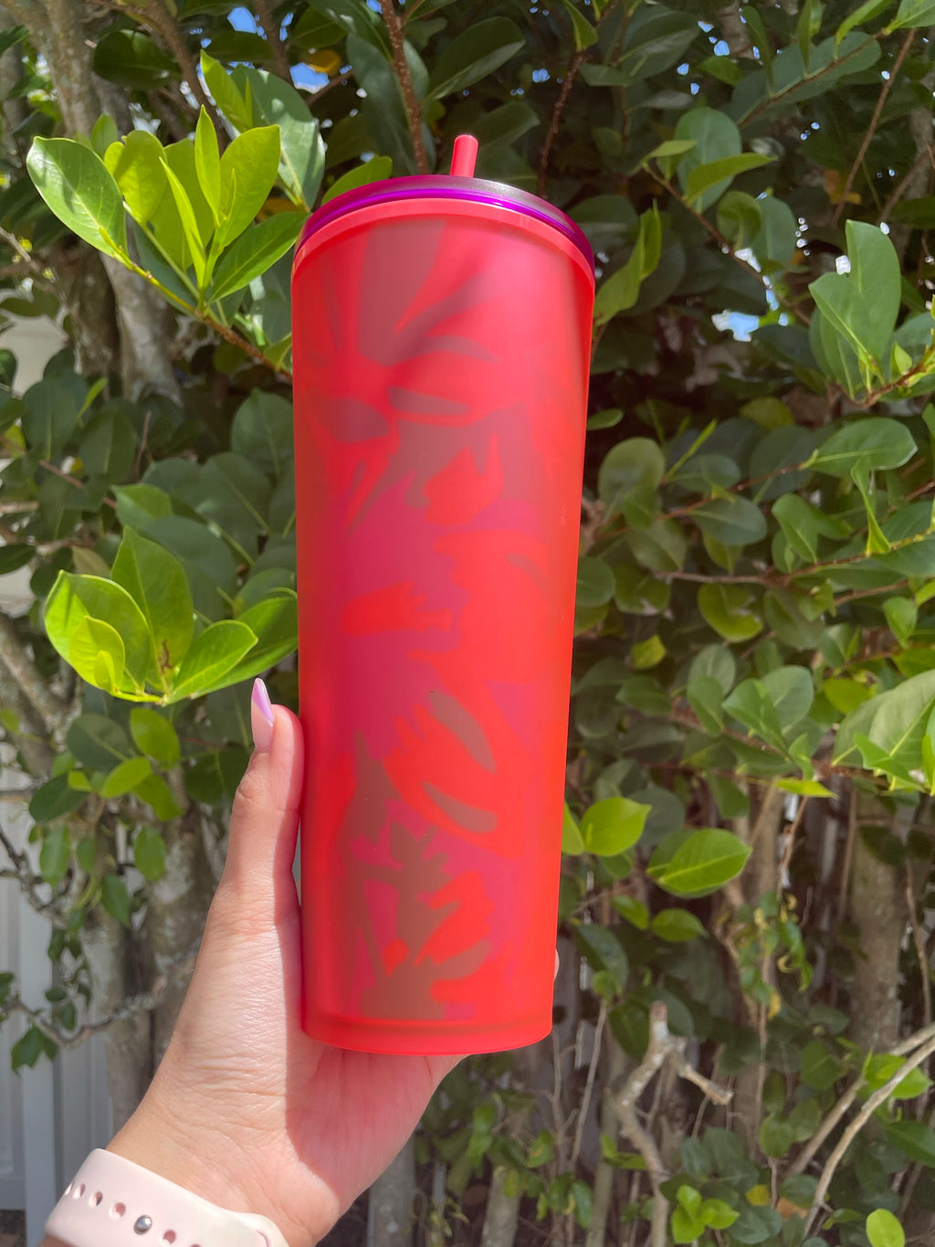 Starbucks 2022 Floral Soft Touch venti Cold Cup Tumbler
