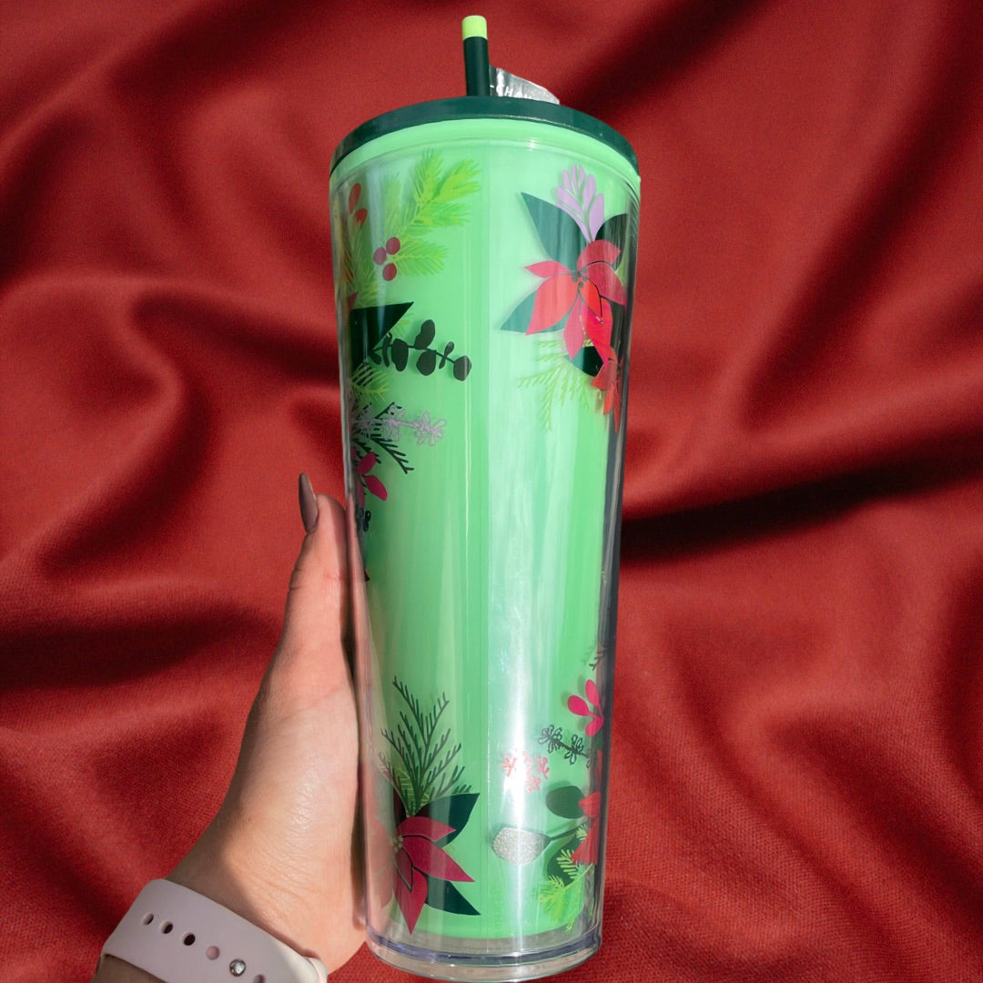 Green Holiday floral color-changing venti Tumbler
