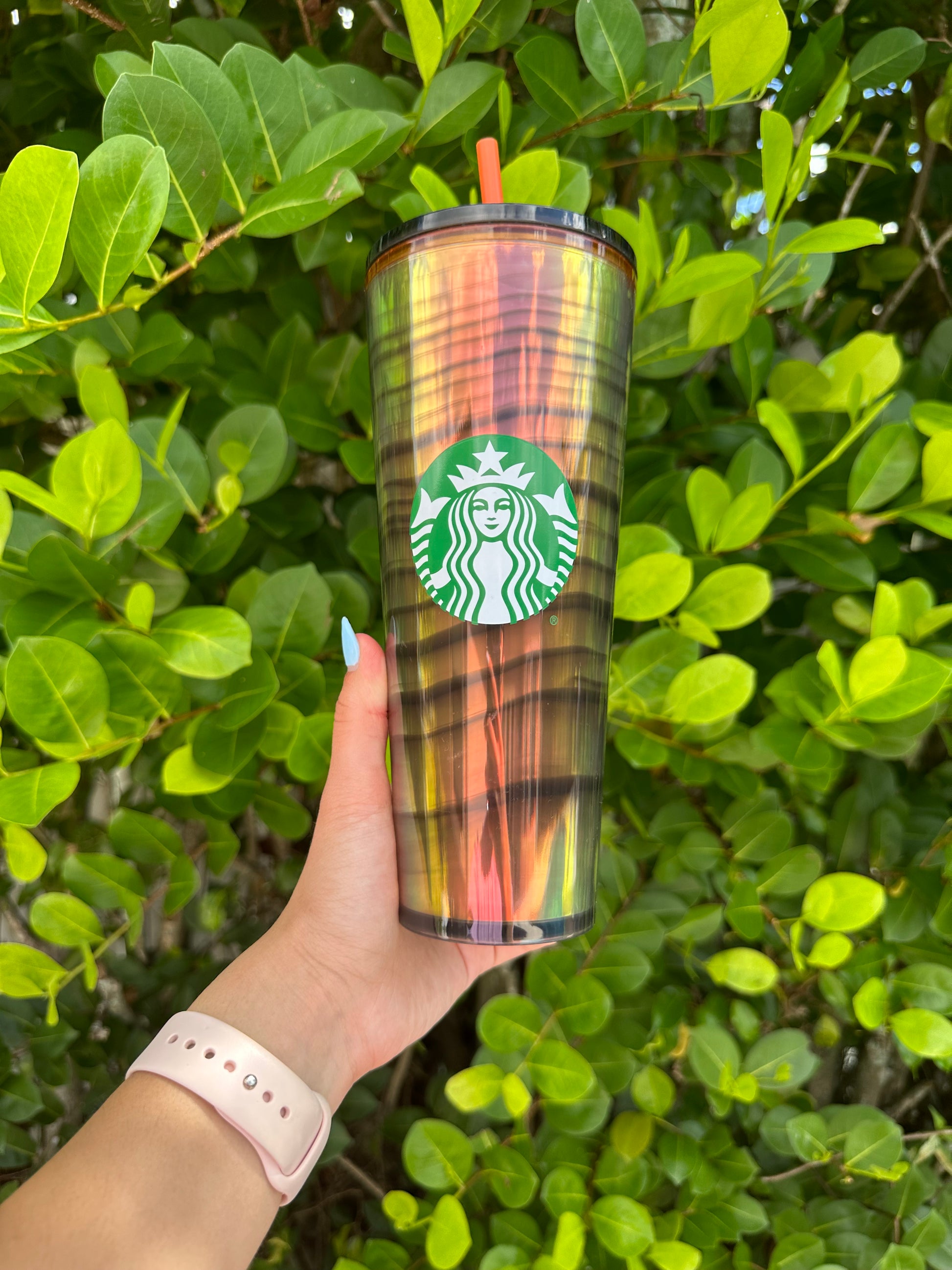 Gold and black Stripe 24oz Venti Tumbler