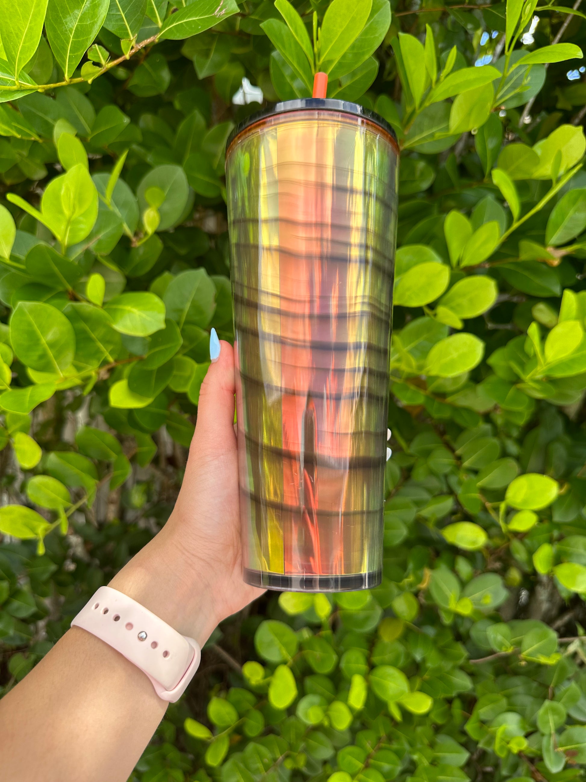 Gold and black Stripe 24oz Venti Tumbler