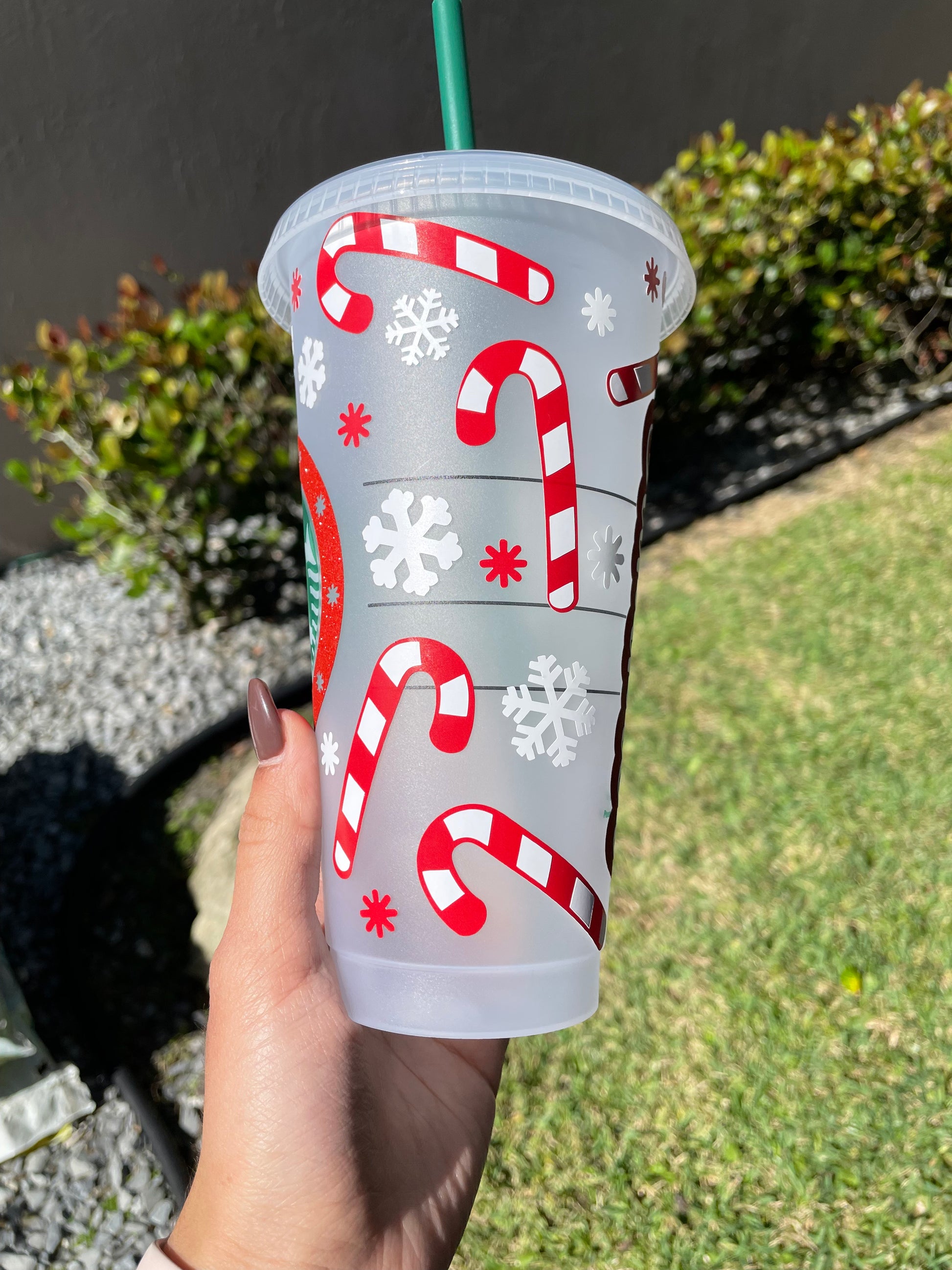 Candy Cane Custom reusable cold cup