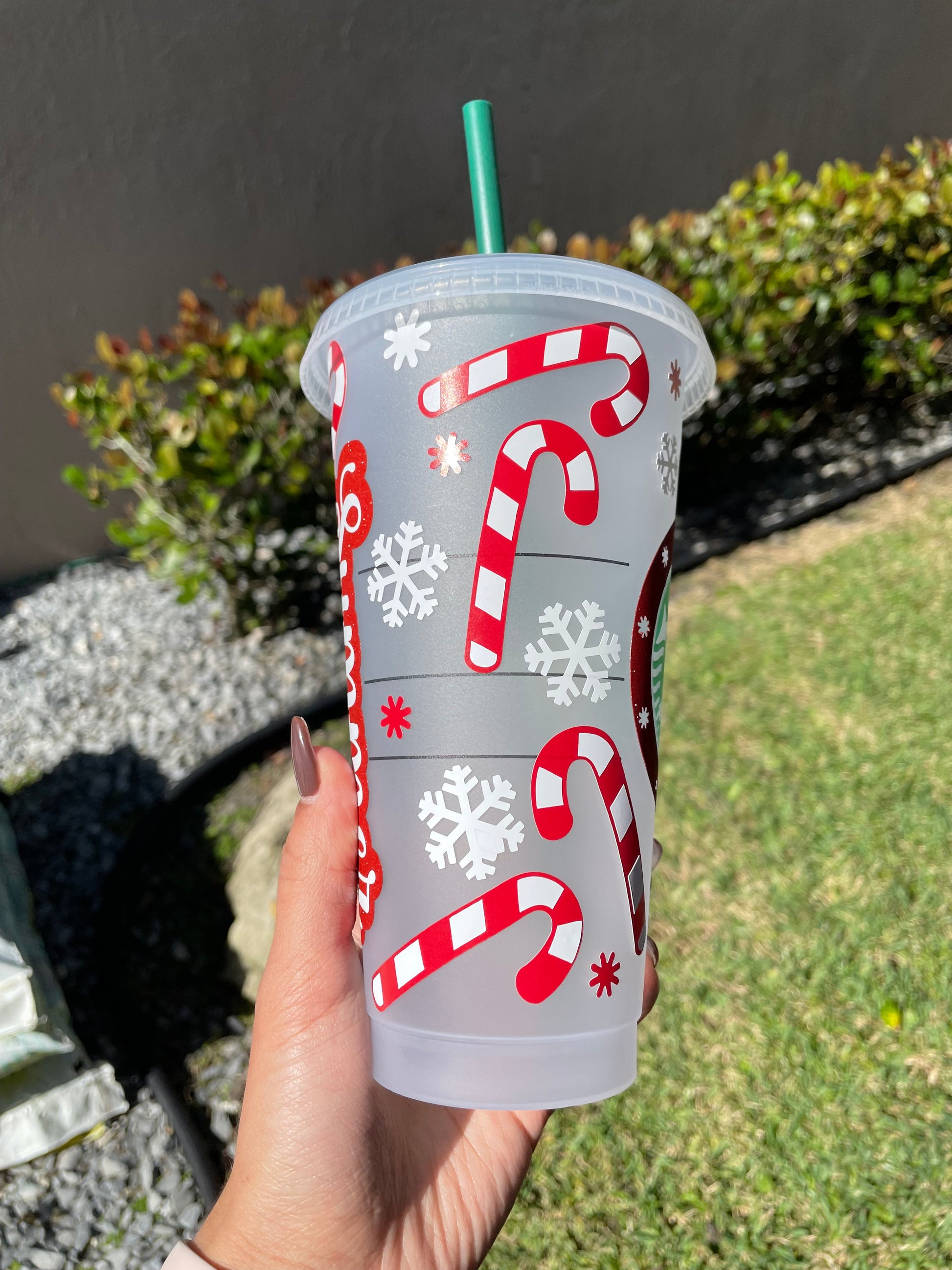 Candy Cane Custom reusable cold cup