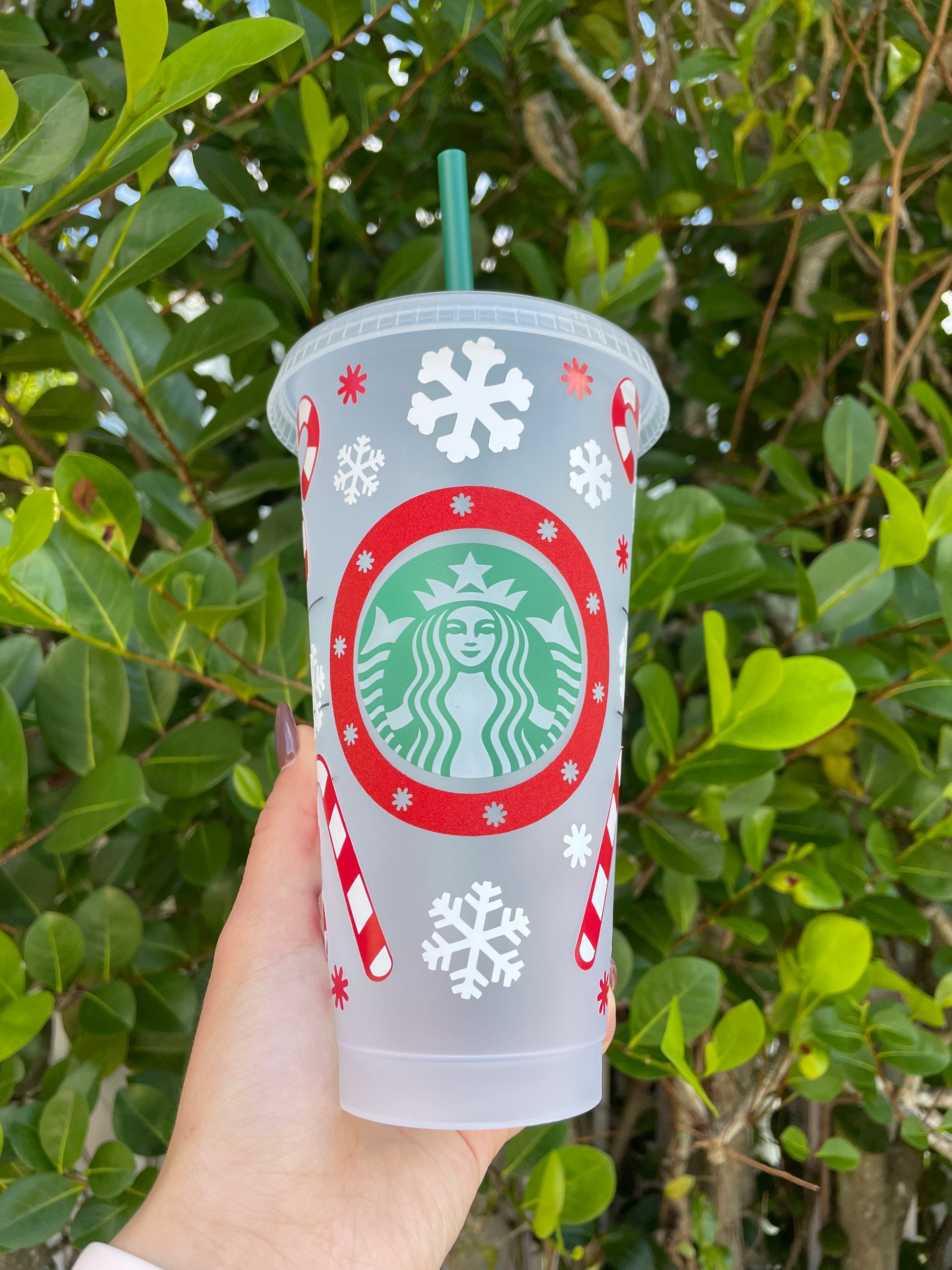 Candy Cane Custom reusable cold cup