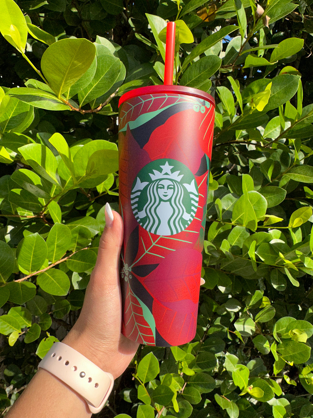 Floral Holiday Stainless Reusable Tumbler