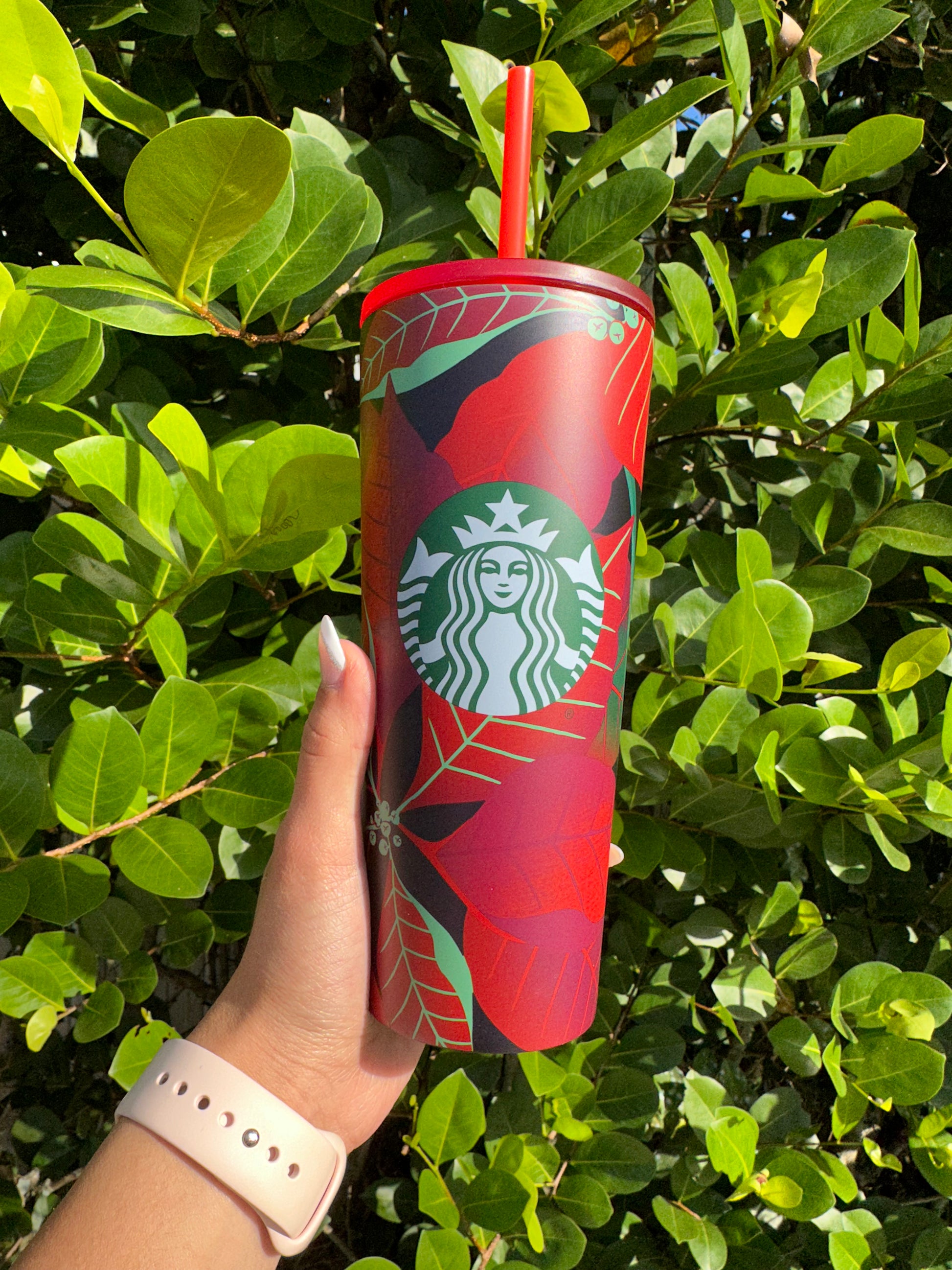 Floral Holiday Stainless Reusable Tumbler