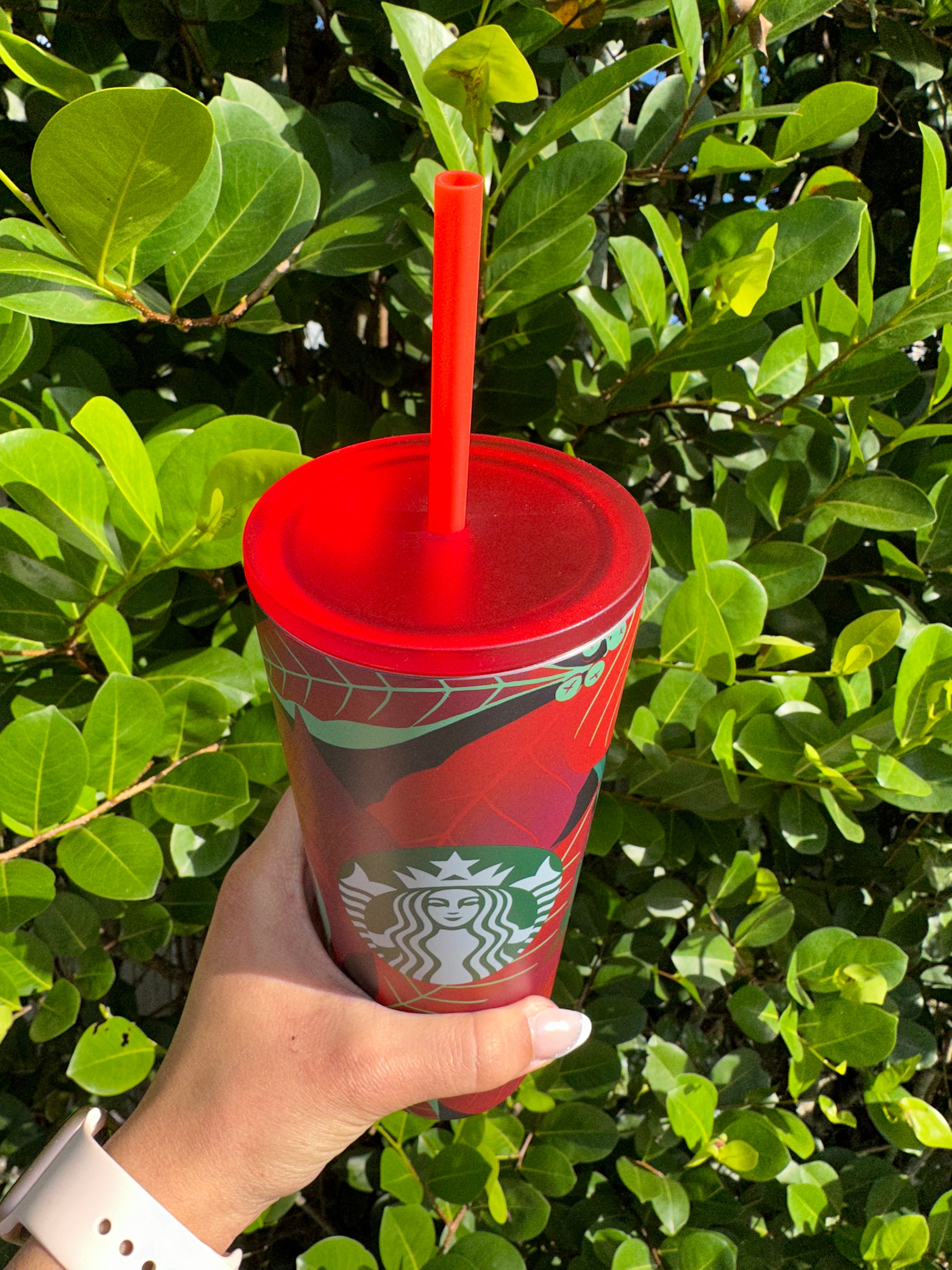 Floral Holiday Stainless Reusable Tumbler