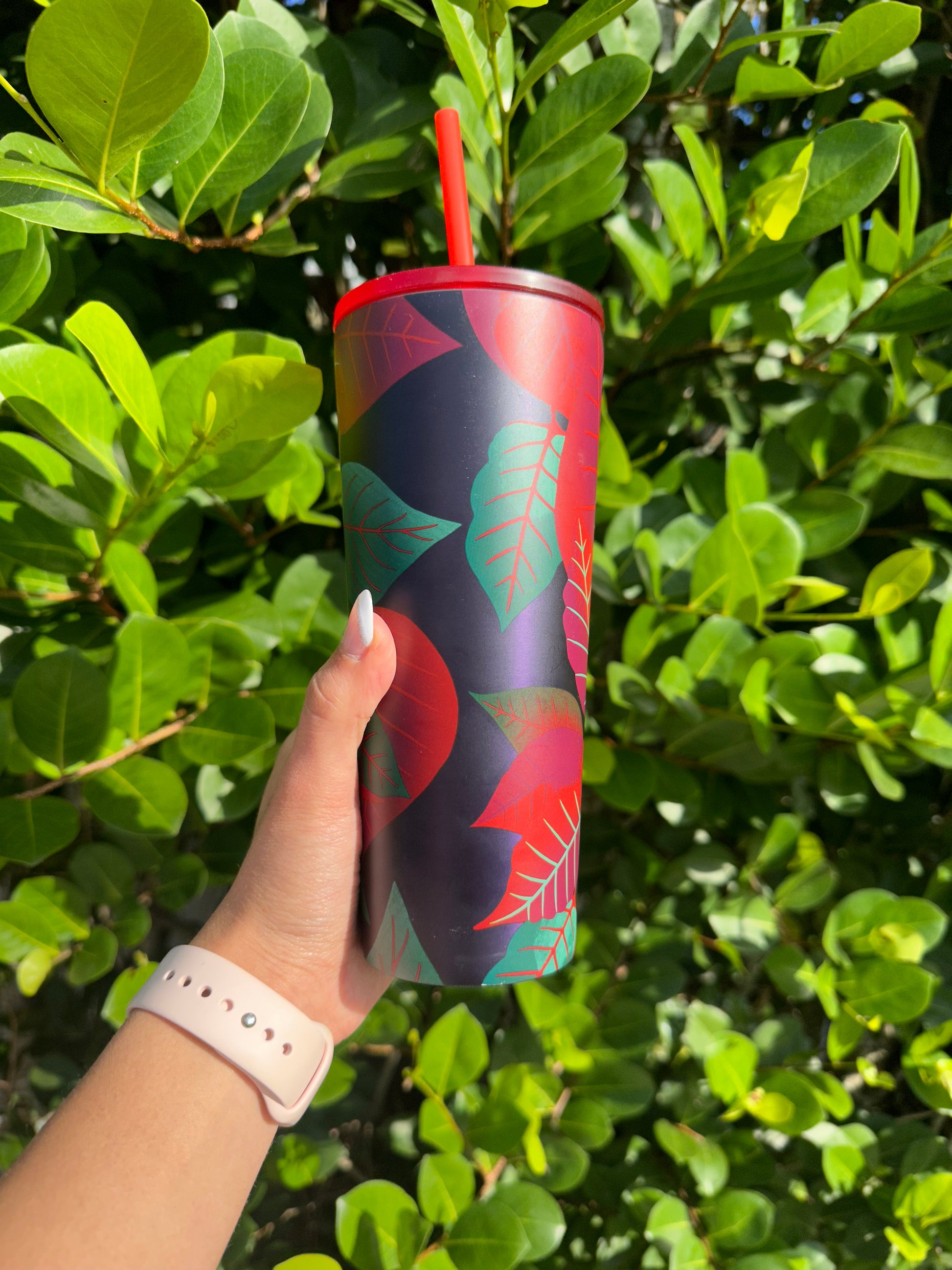 Floral Holiday Stainless Reusable Tumbler