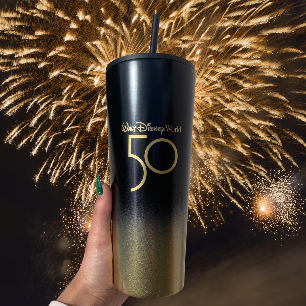 Starbucks disney 50th aniversary gold ombre stainless tumbler