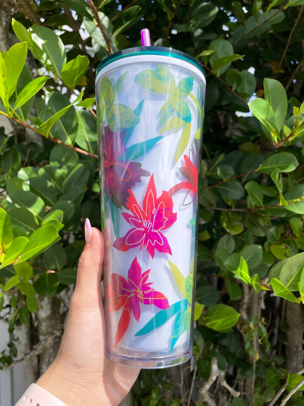 Floral 24oz Reusable Tumbler