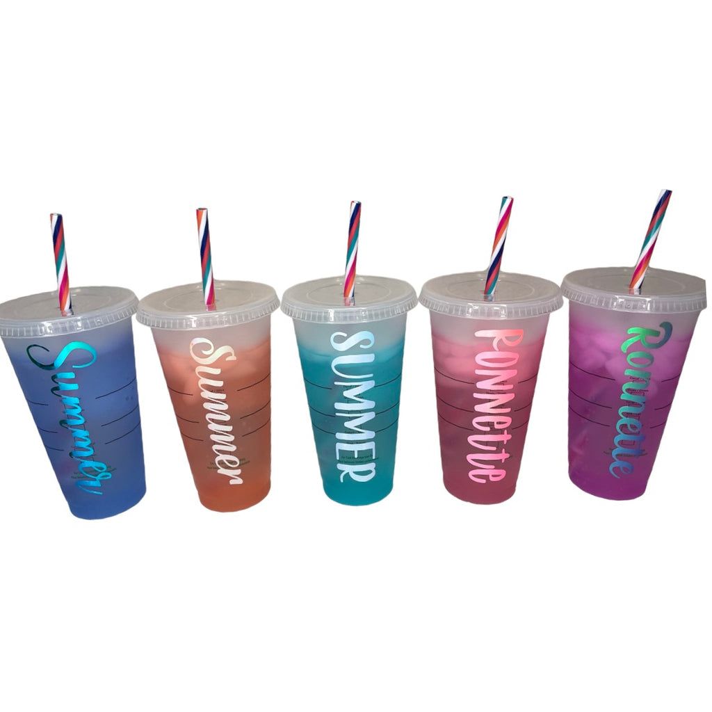 Custom color changing mystery reusable cold cups
