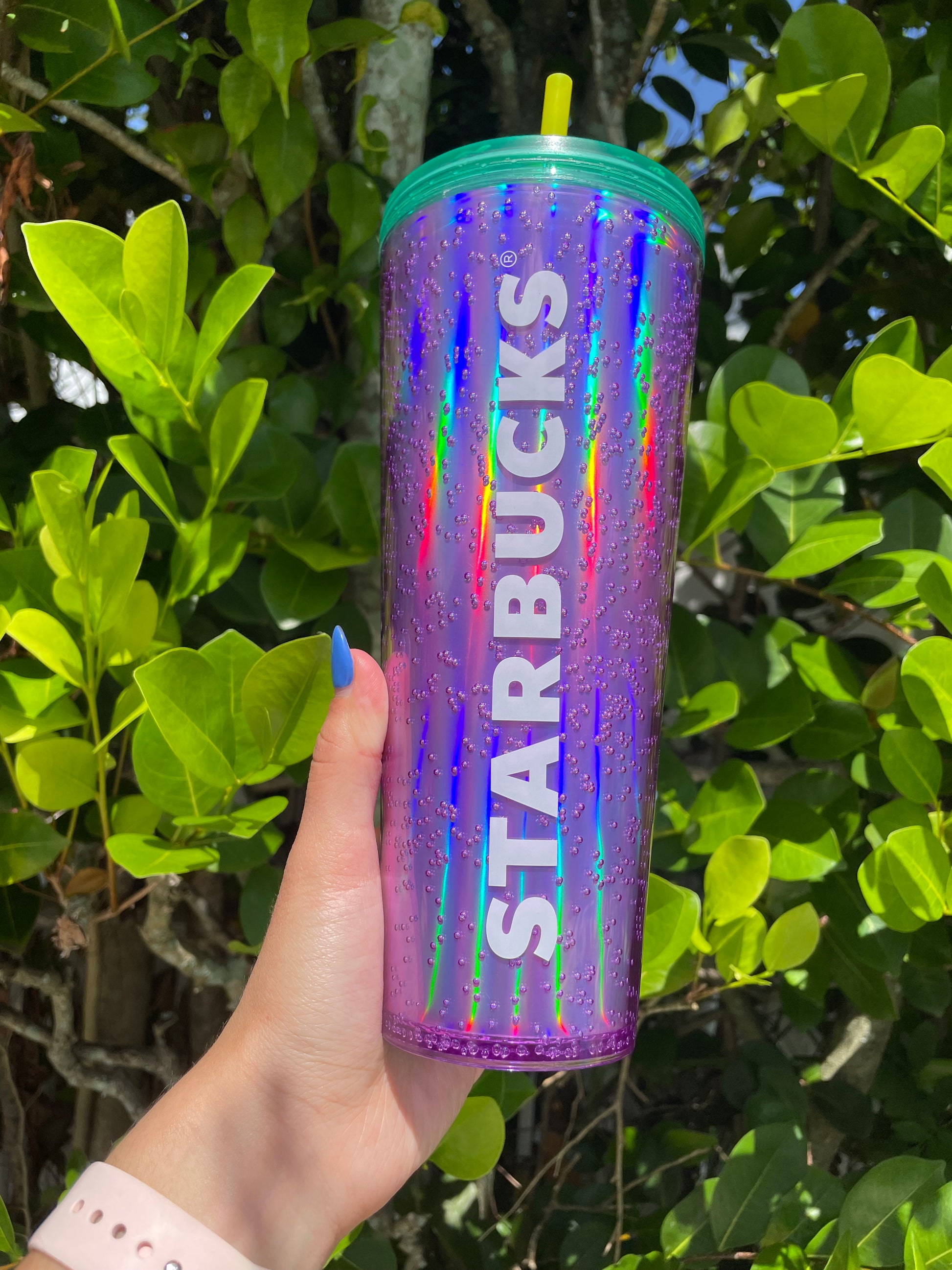 Purple bubbles Holographic 24 oz tumbler