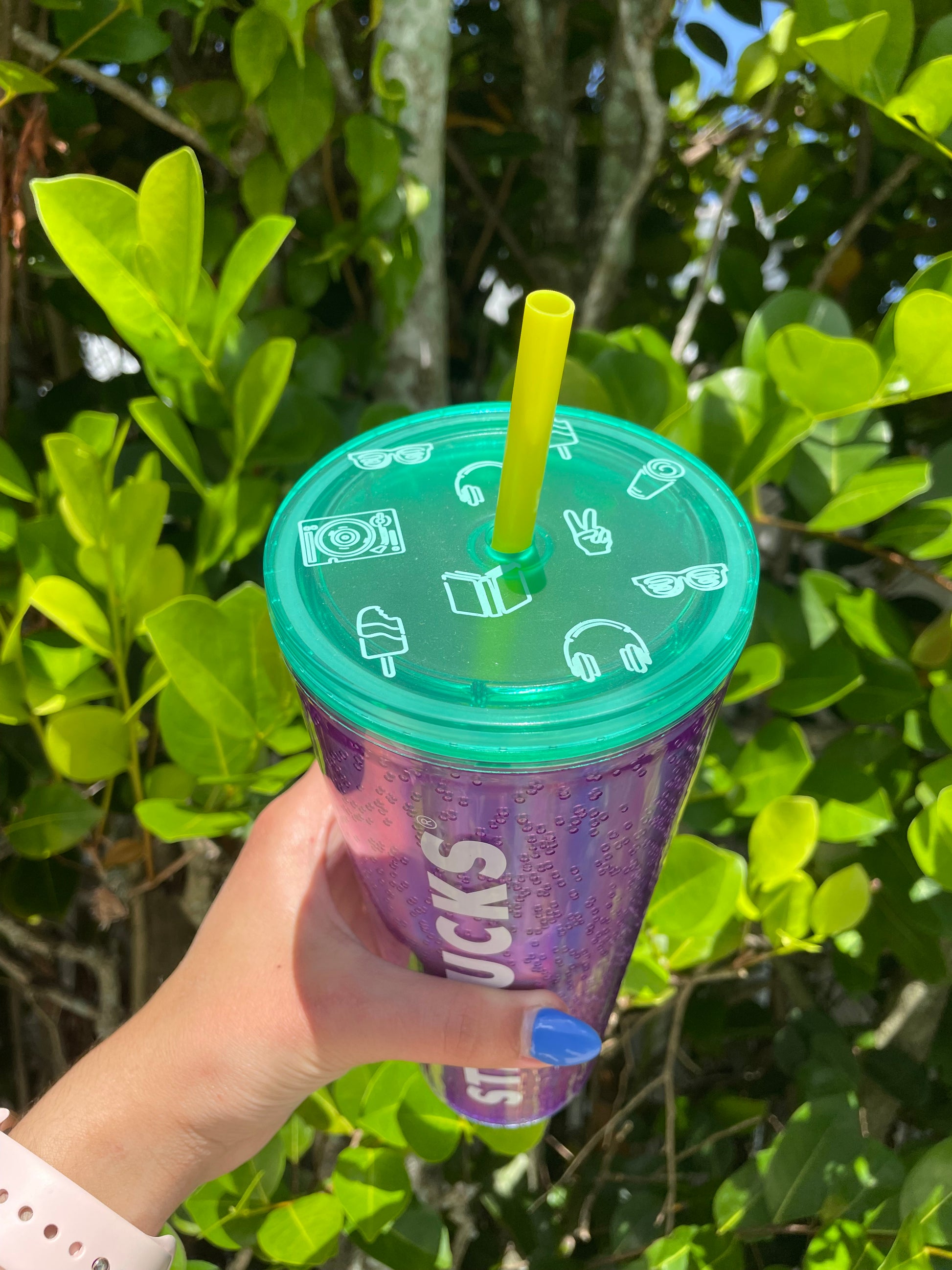Purple bubbles Holographic 24 oz tumbler
