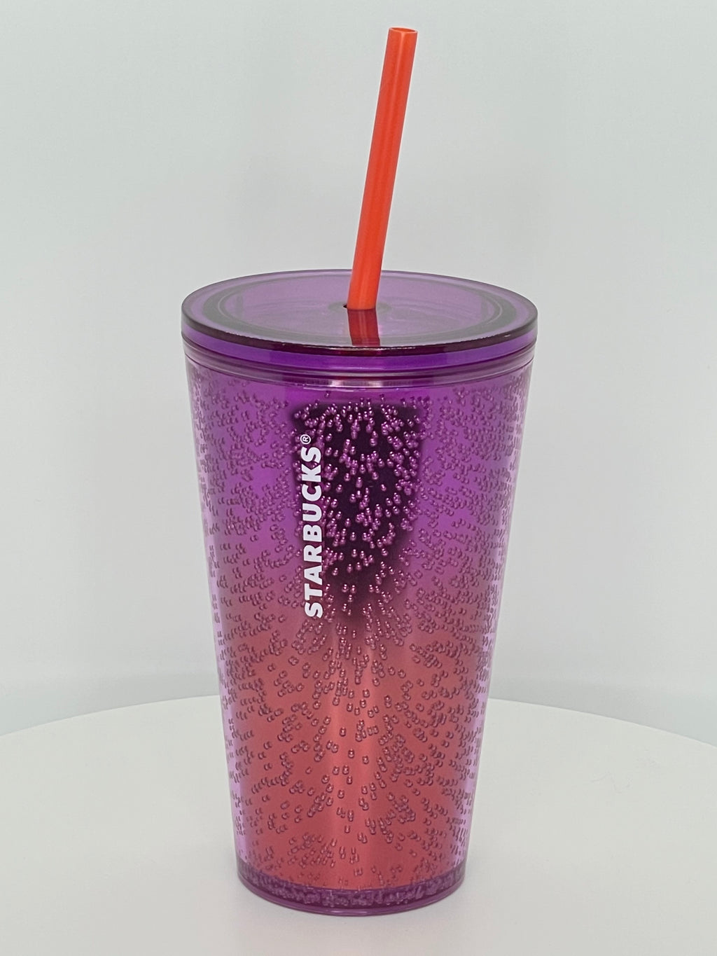 Purple and red ombre Bubbles 16 oz  tumbler
