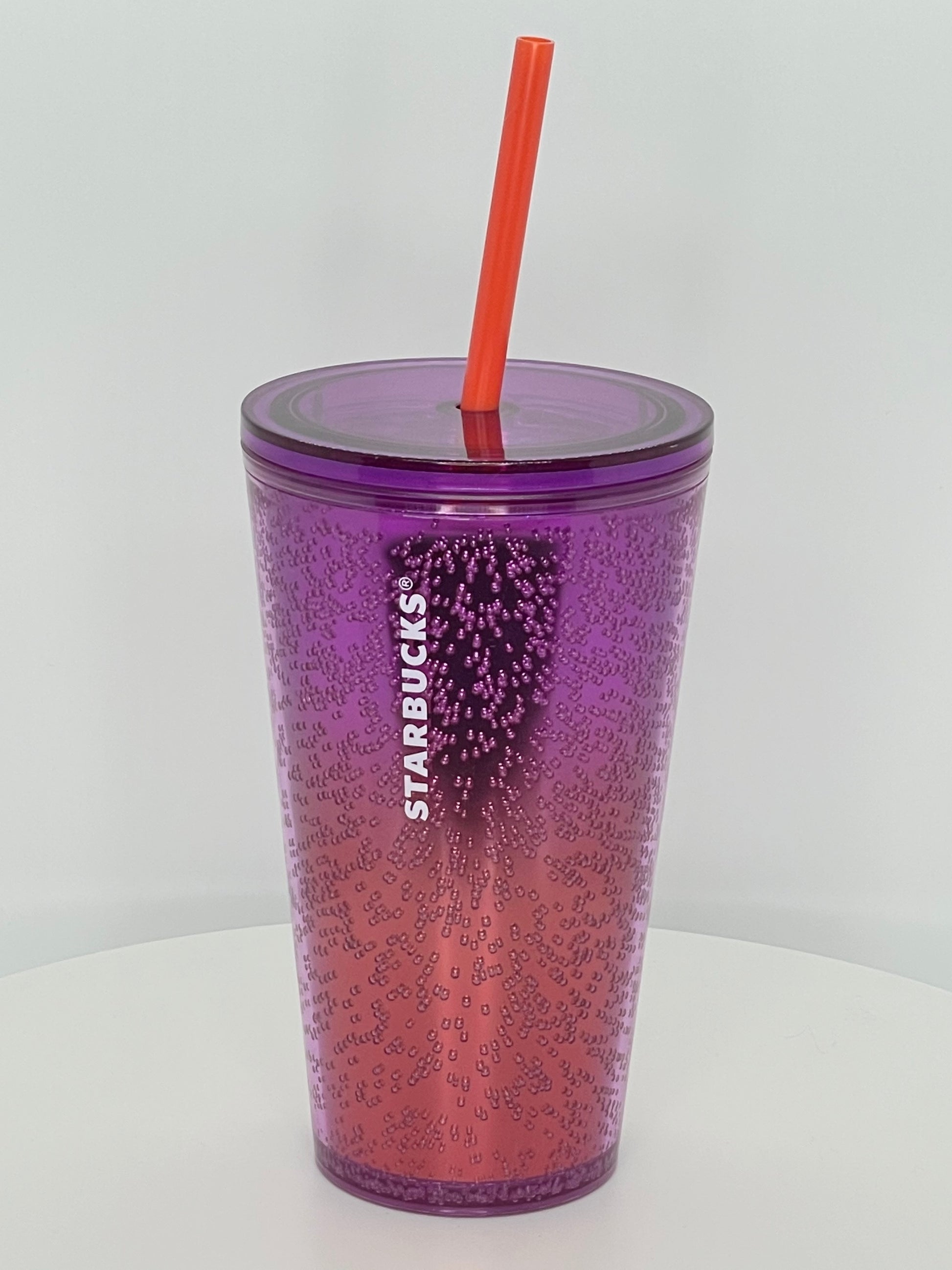 Purple and red ombre Bubbles 16 oz  tumbler