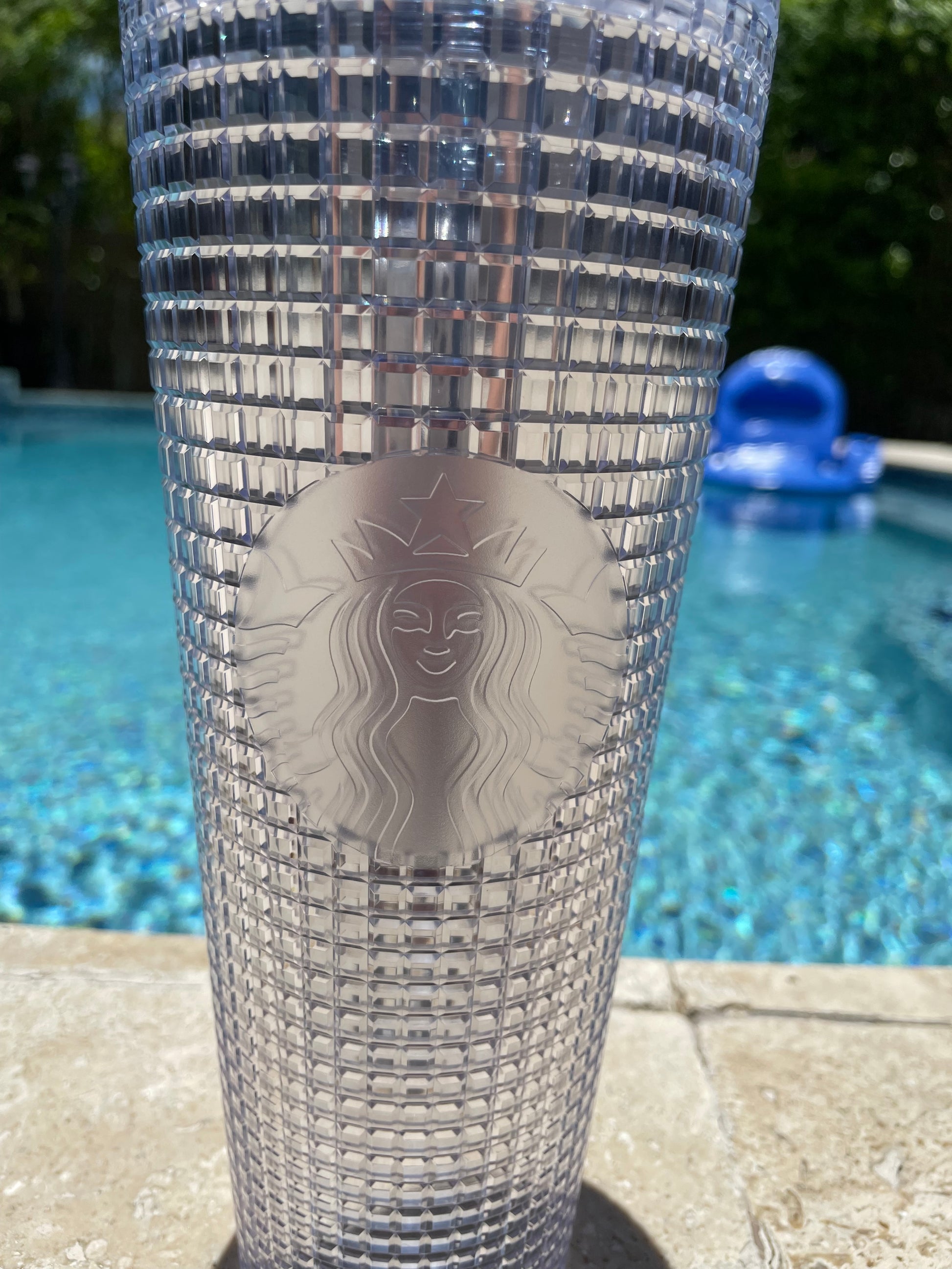 Silver Disco Grid 24 oz Tumbler
