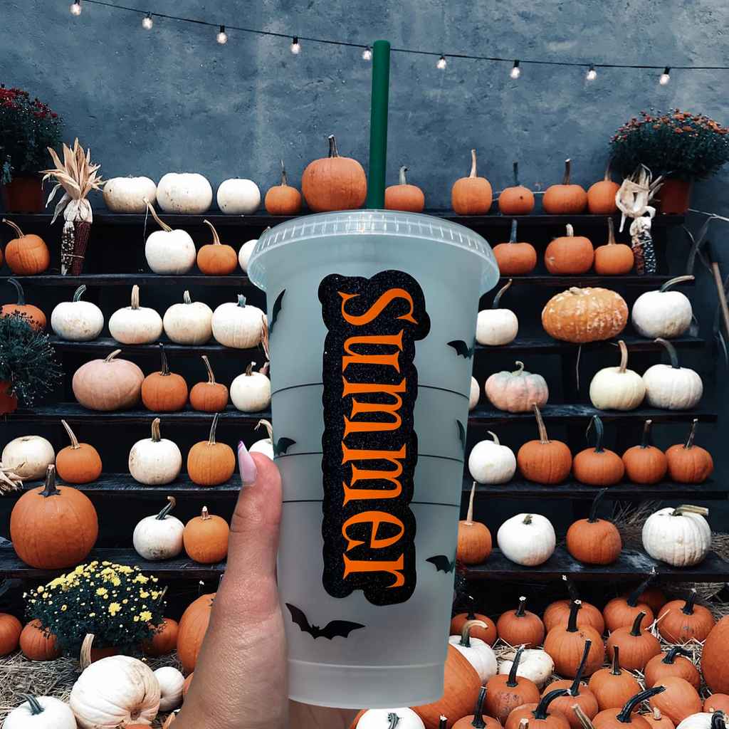 Personalized Halloween Queen reusable cold cup