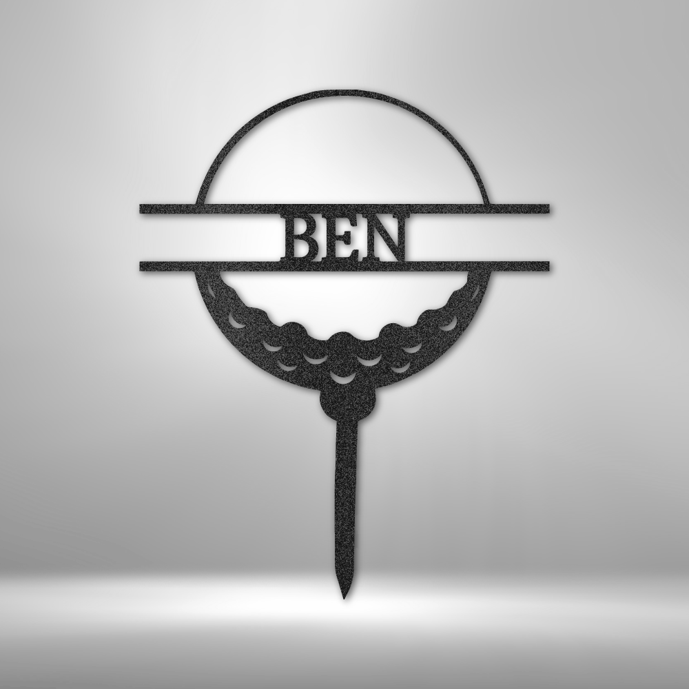 Custom steel golf ball yard sign