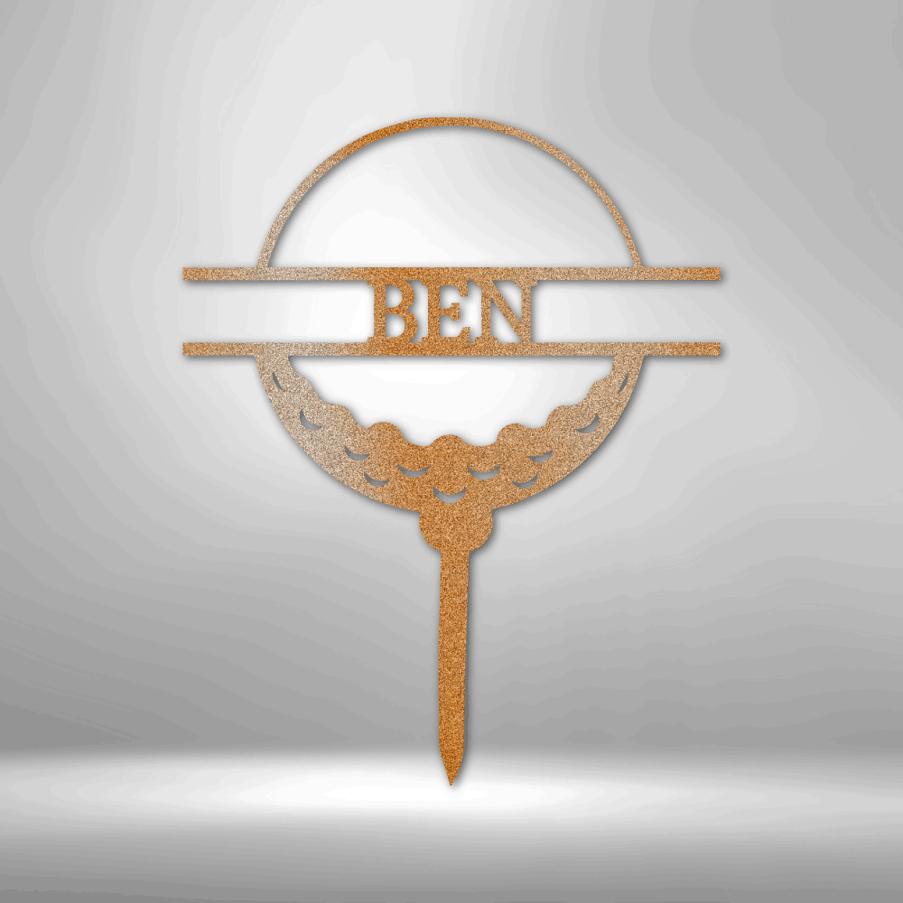 Custom steel golf ball yard sign